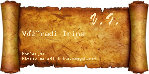 Váradi Irina névjegykártya