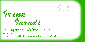 irina varadi business card